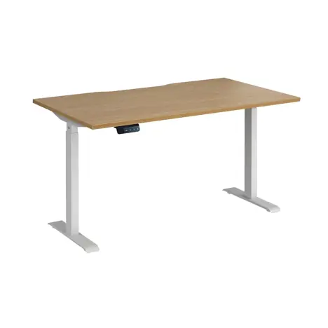 Elev8 Contract Straight Sit-Stand Desk - 1400 - White - Oak